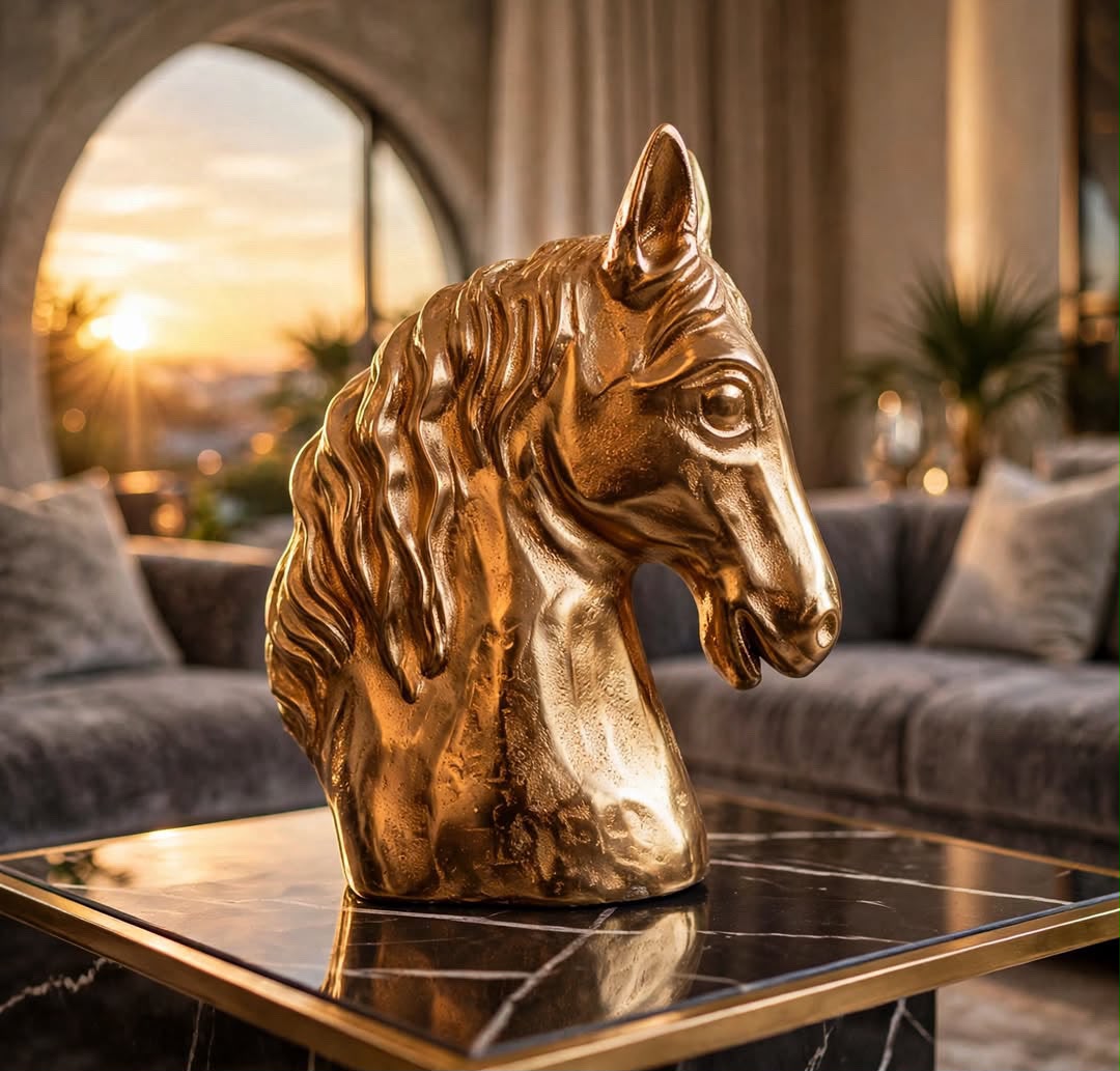 Evlin Oversize Luxury  Horse Head Showpiece