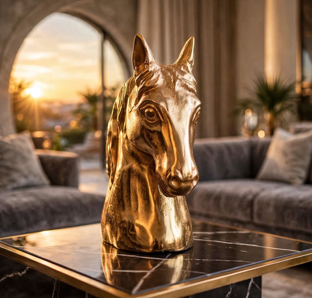 Evlin Oversize Luxury  Horse Head Showpiece