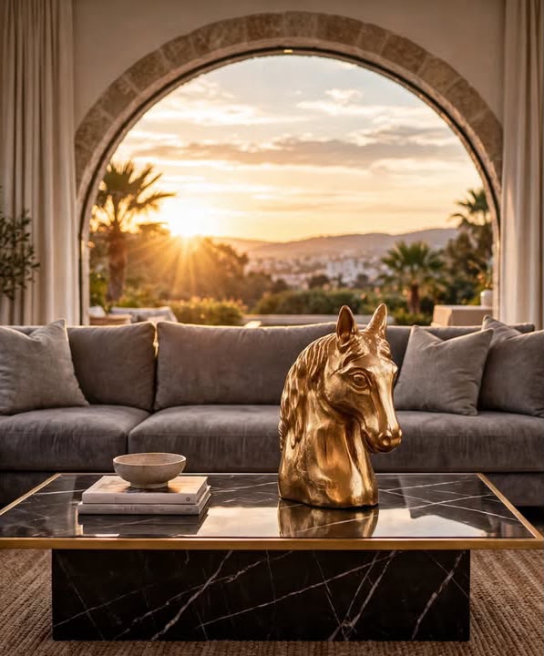 Evlin Oversize Luxury  Horse Head Showpiece