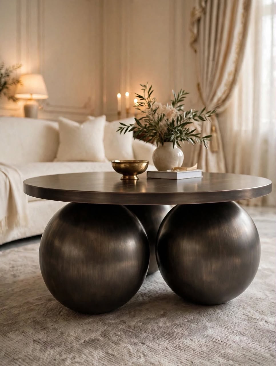 Orbis - Brushed Antique Gunmetal Bronze coffe Table
