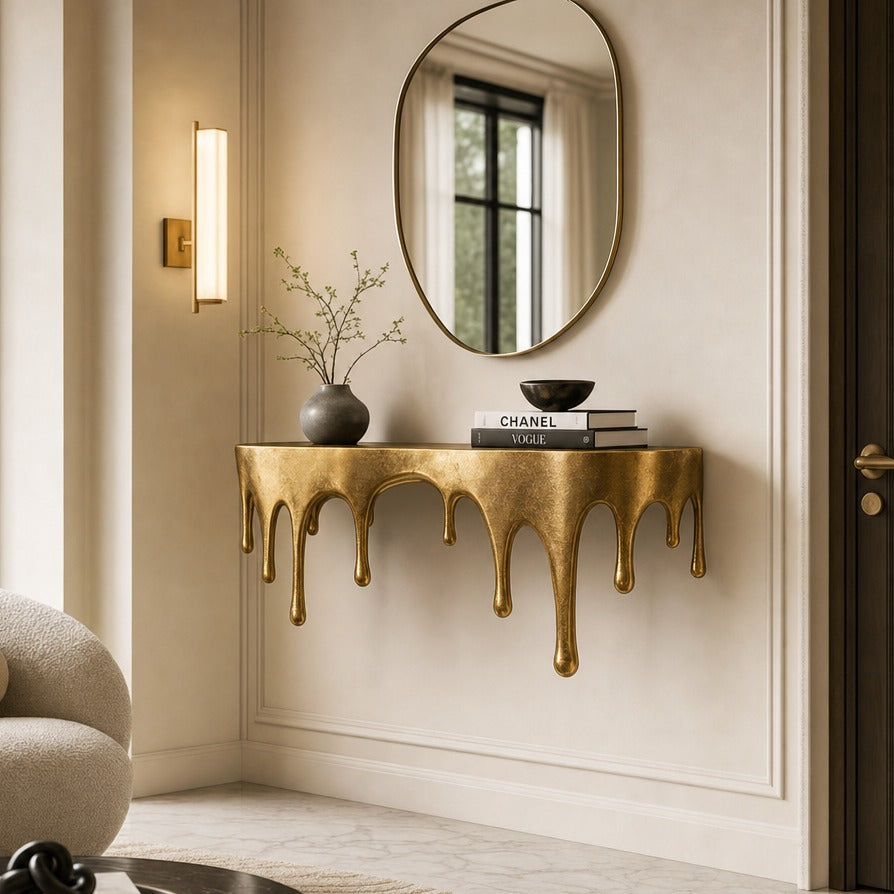 Midas Luxury  Drip Half Moon Wall Shelf