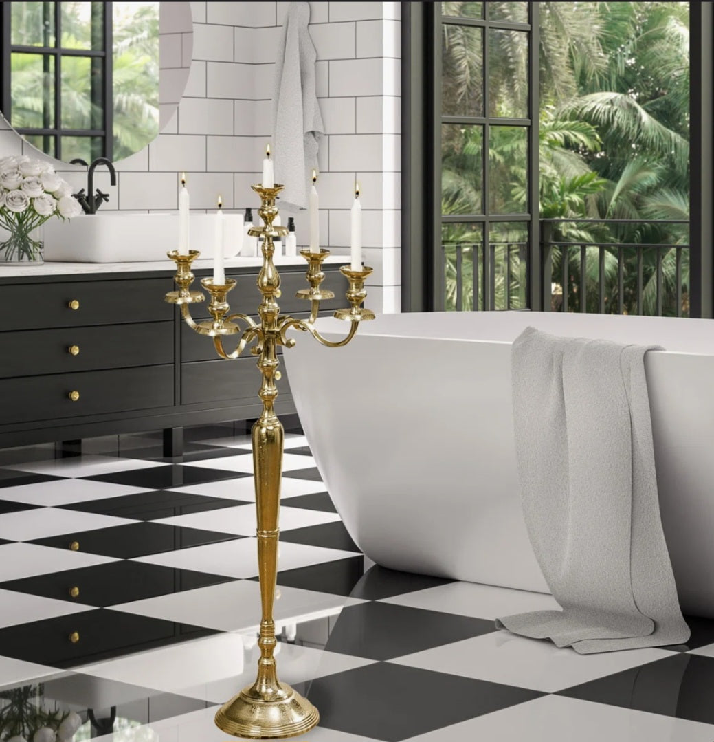 Luxury Hamptons 4 ft Golden Candelabra