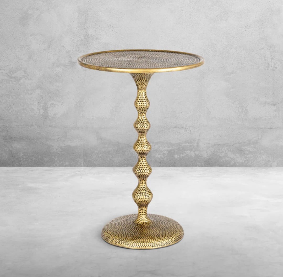 Oslo  Hammered Metal Side Table
