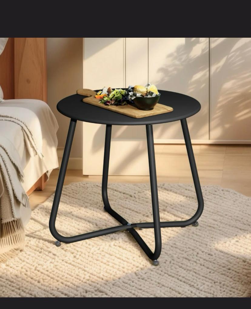 Ebern Round Outdoor Side Table