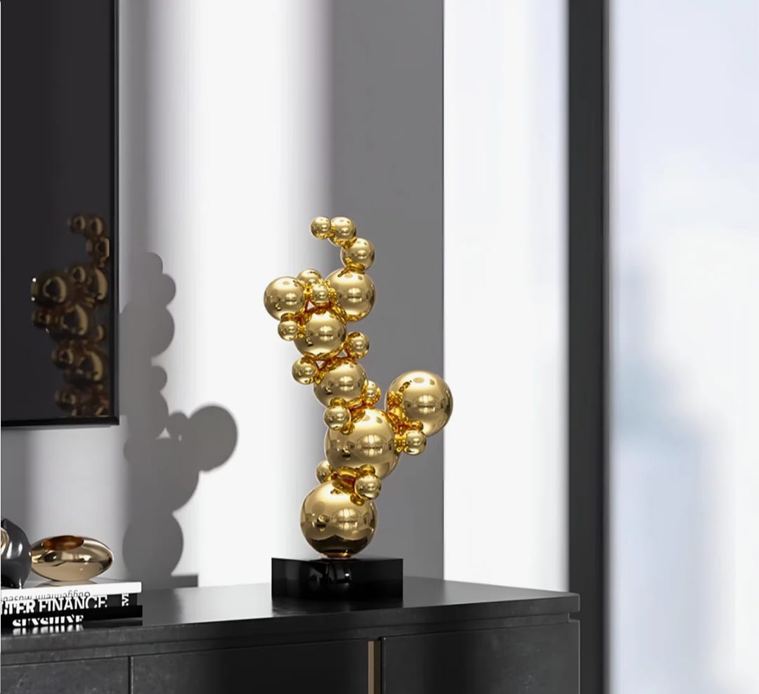 Luxury Large Floor Sculpture Stainless Steel Decor For Living Room