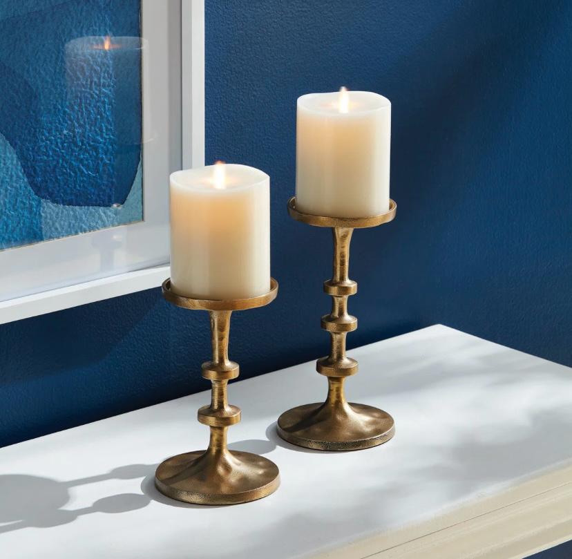 Amaar  Gold   Candleholders   Set   of   2