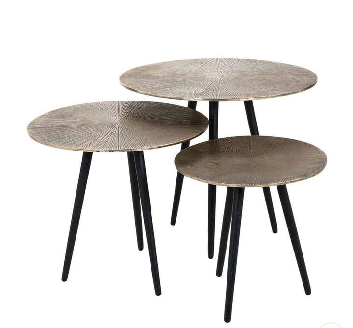 Vittorio Round Coffee Table - Champagne Gold & Black