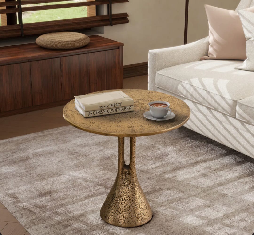 Plaro   Gold   Accent   Table