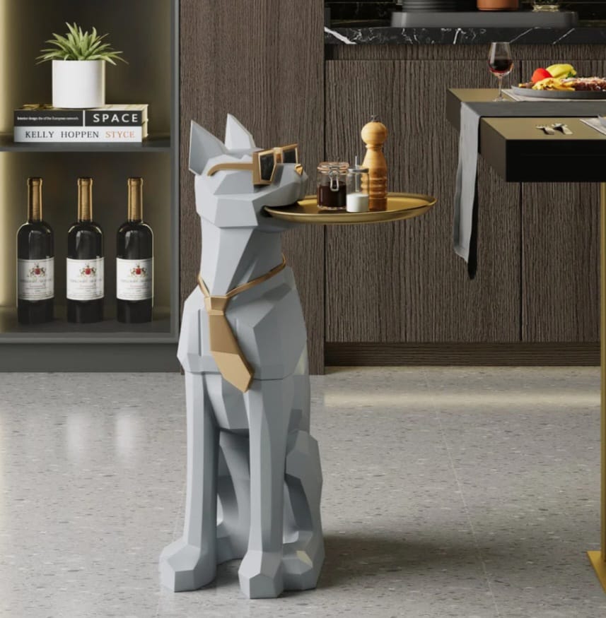 Anabila dog sculpture end  table