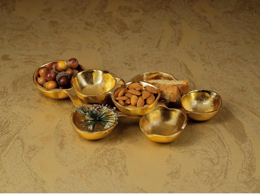 Hughlek Aluminum Decorative Bowl in Gold