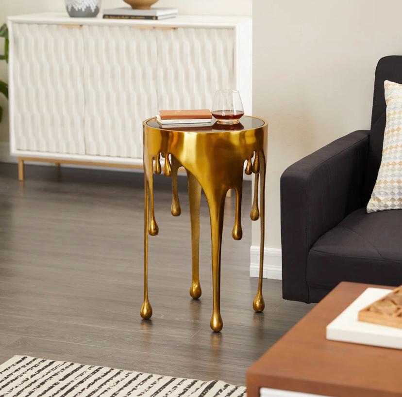 Zahara  Melting Drip Side End Accent Table