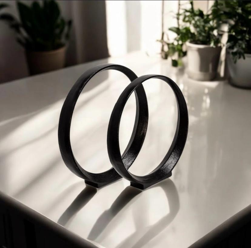 Roza Set of 2 Metal Ring Sculptures