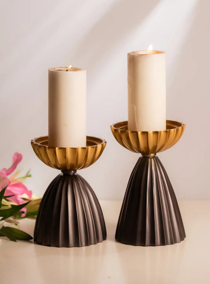 Sahara bloom candle stand set of 2
