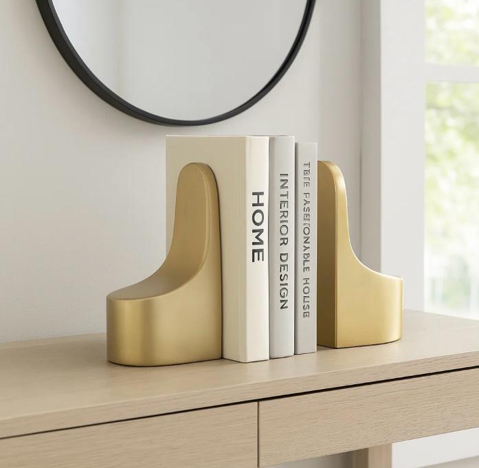 Alex Contemporary Bookends, Gold set of 2