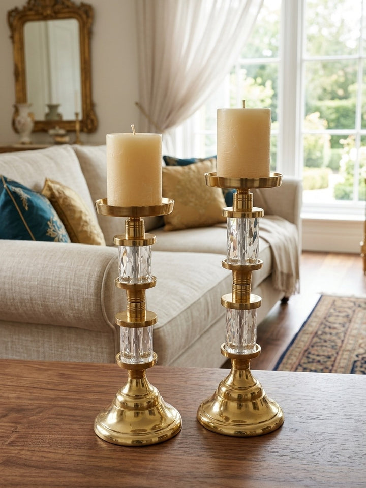 LAARA Gold Candleholder Set of 2