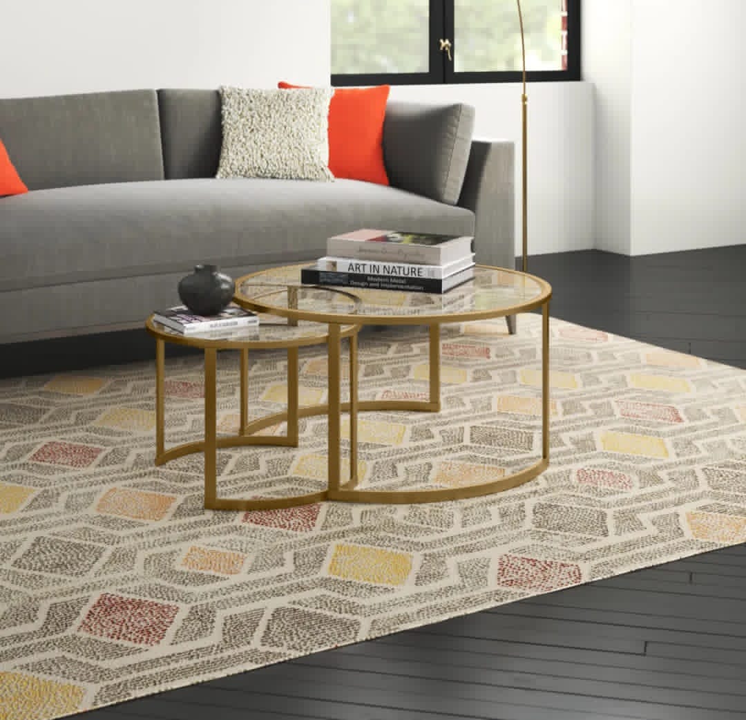 Zora glass coffe table steel