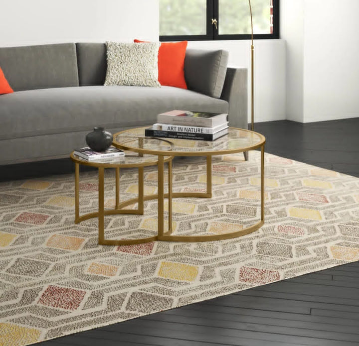 Zora glass coffe table steel