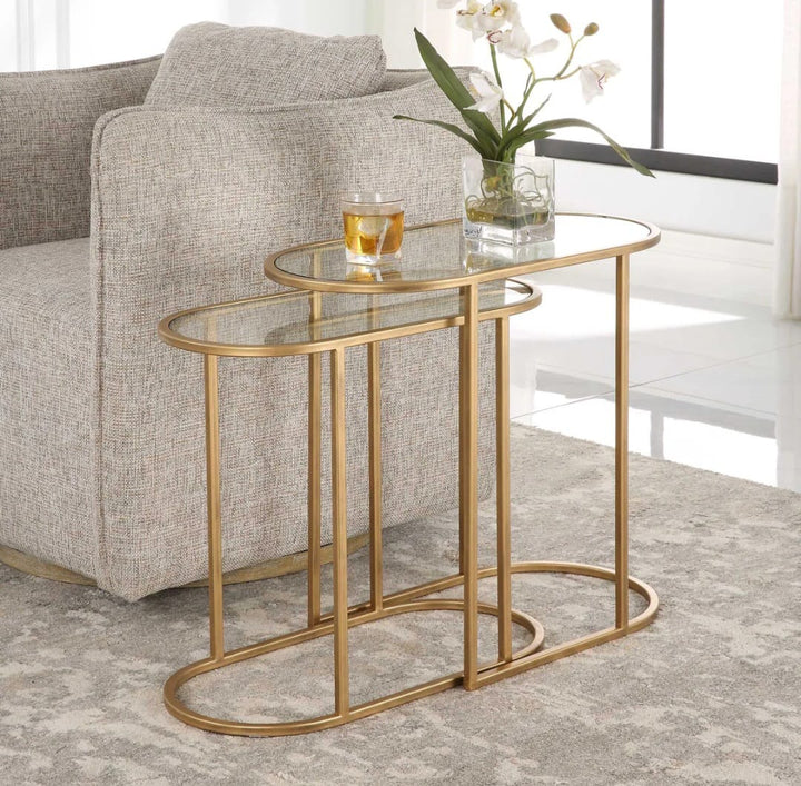 Lutterworth Glass Top Nesting Tables
