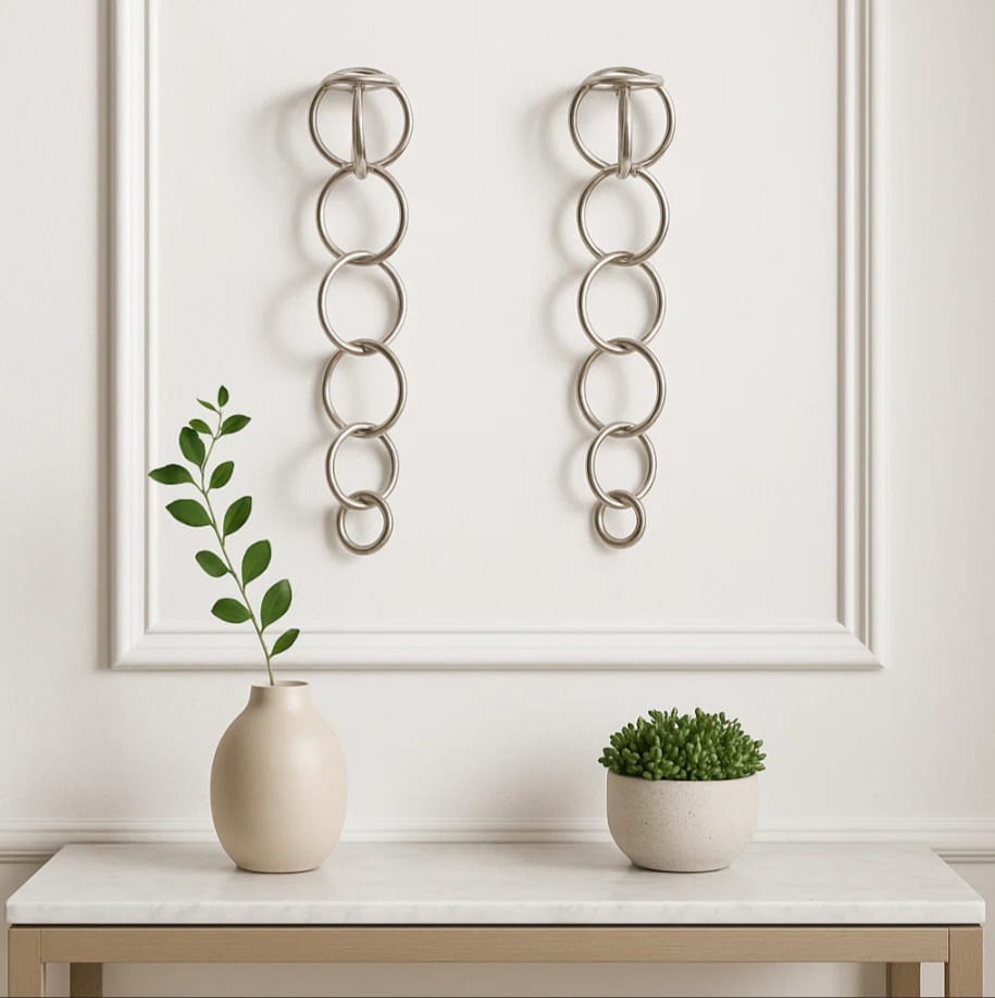 Amara Hanging Chain Sculpture Wall Decor for Home Accent