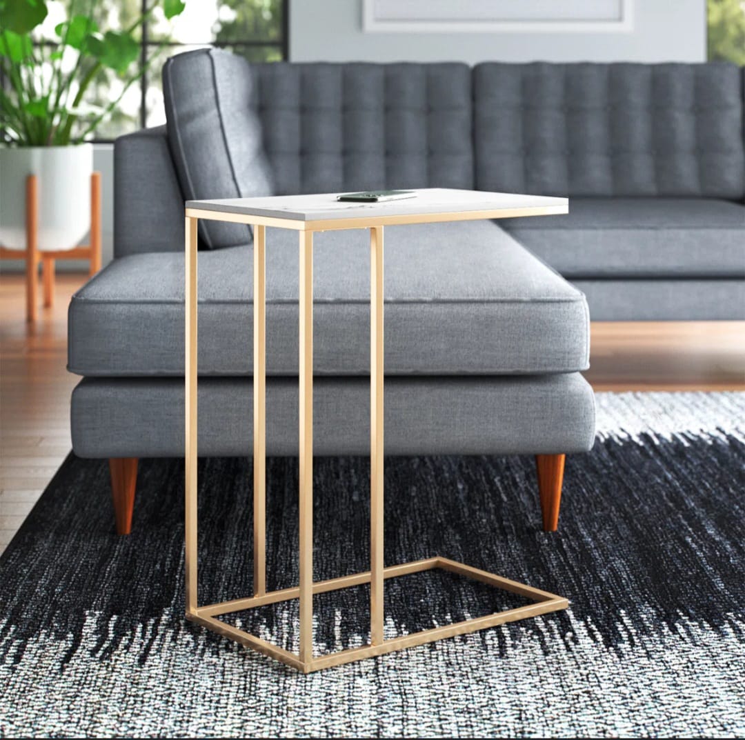 Ashana Marble Top C-Shaped End Tabl