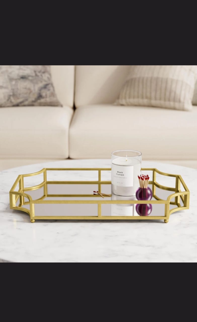 Rosa Mirrored Glass Tray