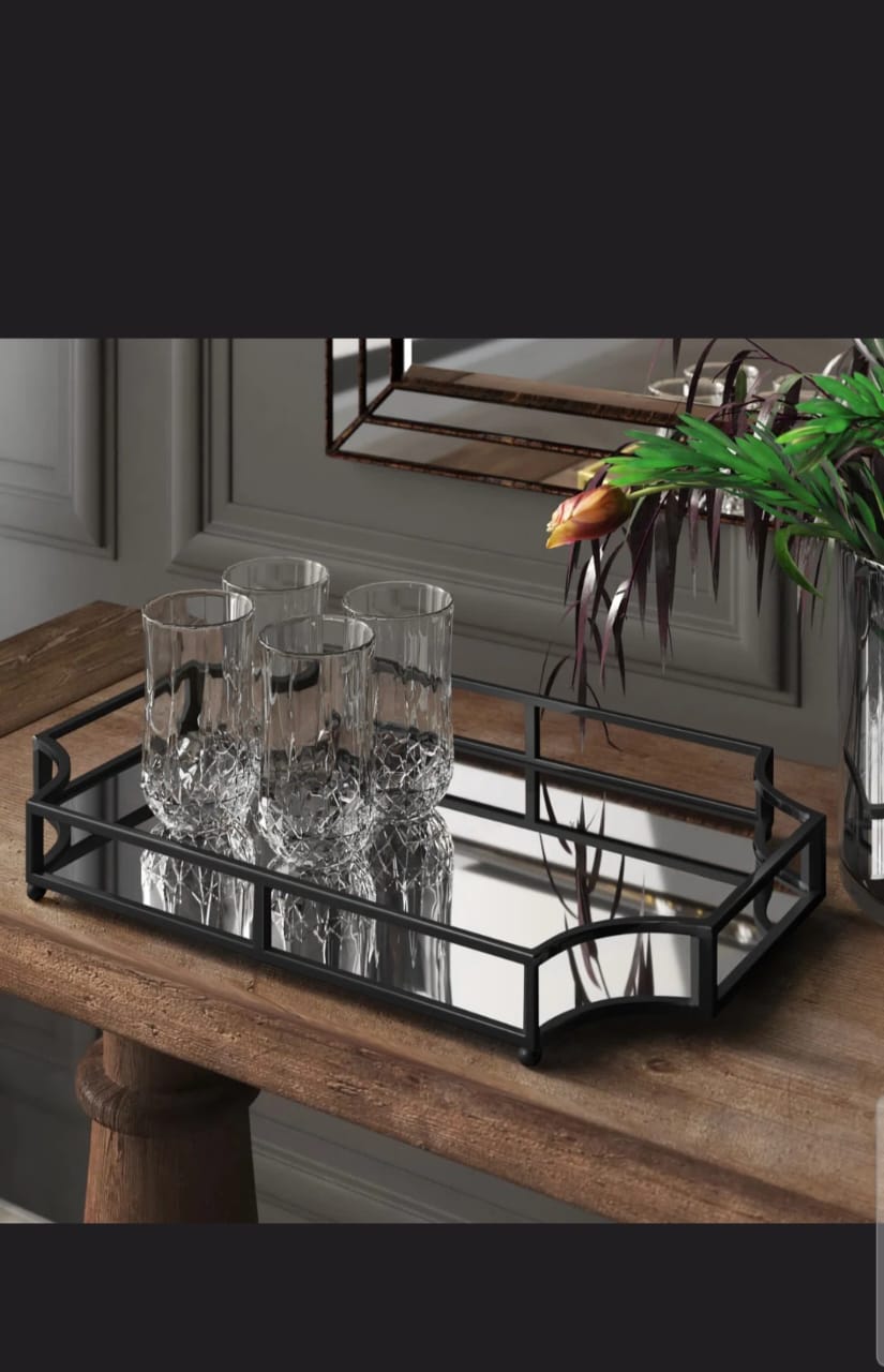 Ahara mirrored  glass tray