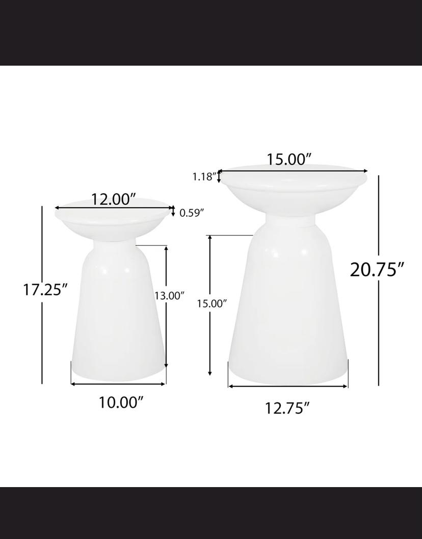 Caneisha Round Iron Outdoor Side Table (Set of 2