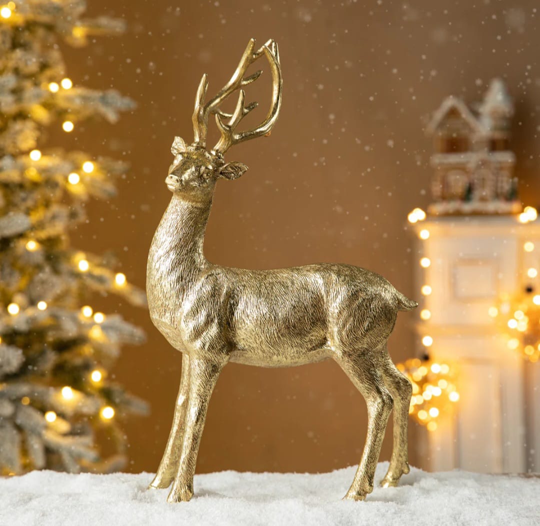 Evora  Christmas Standing Reindeer Figurine Table Decor  set of 2