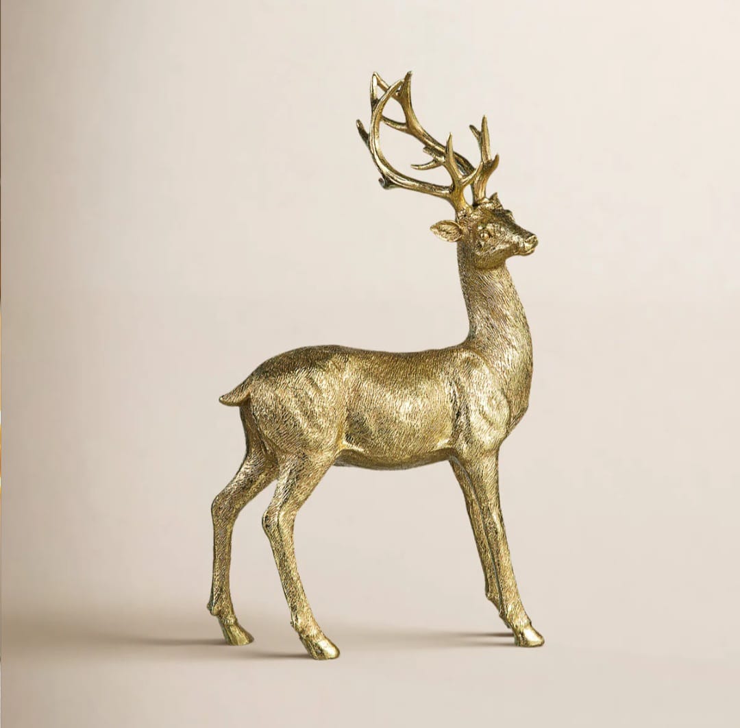 Evora  Christmas Standing Reindeer Figurine Table Decor  set of 2