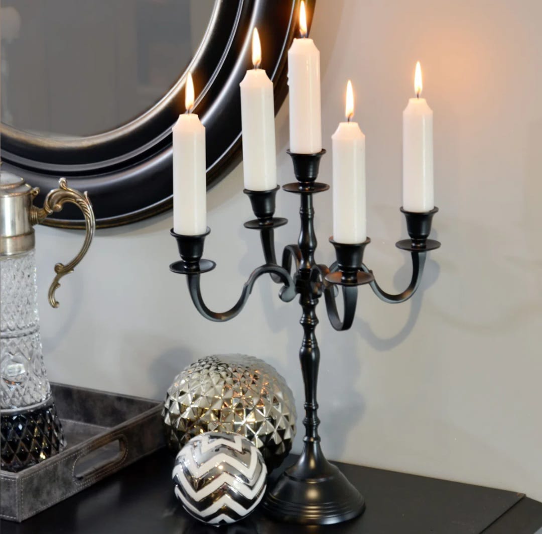 vara   Black   5   Arm   Candleholder