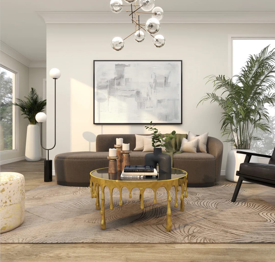 Esaar Melting  Metal Drip Living Room Coffee Table