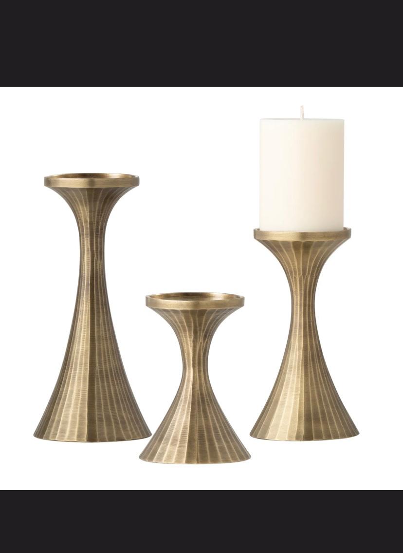 Set of 3 Aluminum Handmade Decorative Pillar Candle Holders