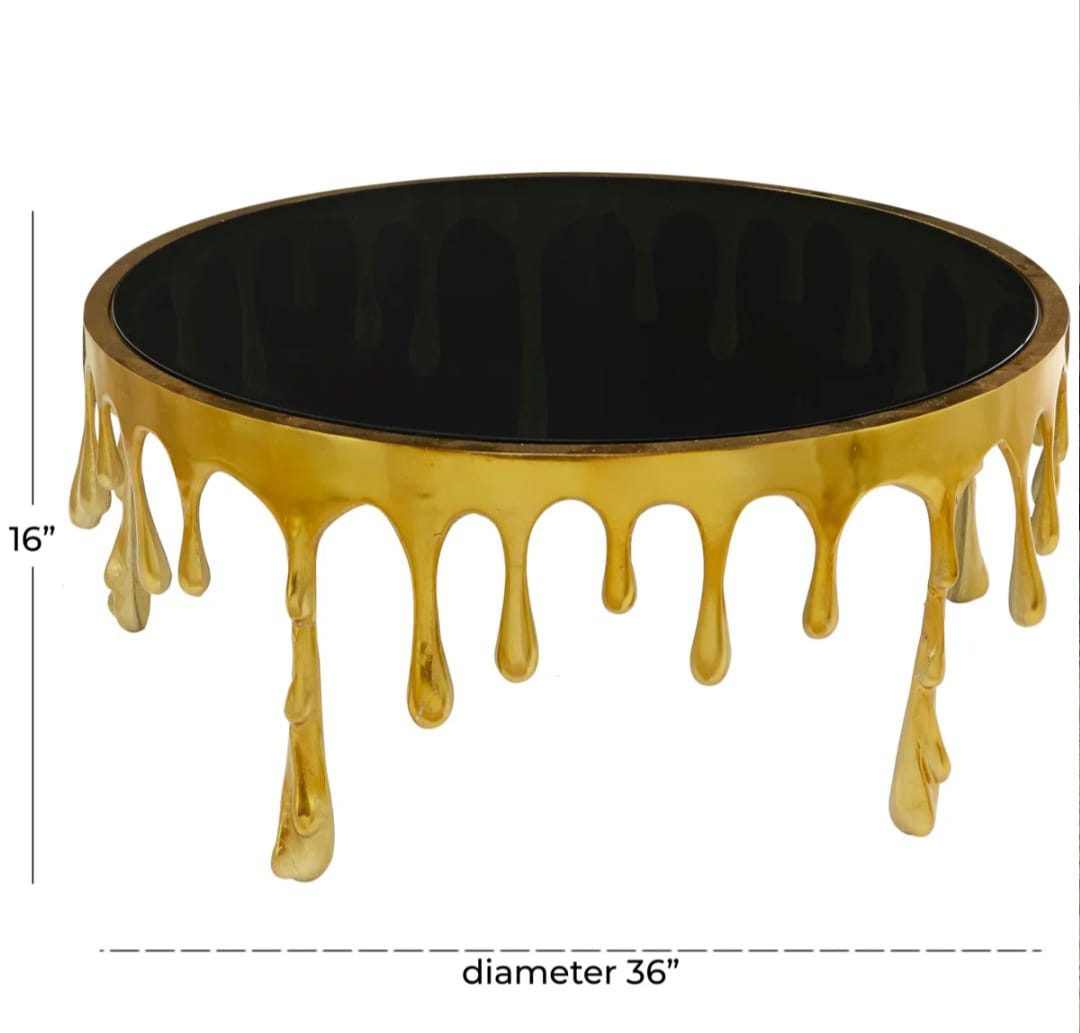 Esaar Melting  Metal Drip Living Room Coffee Table