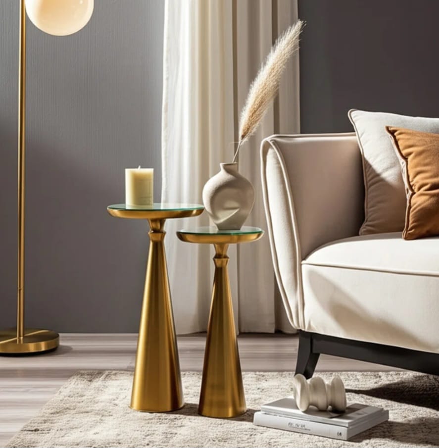 Raha  Sculptural Accent Side Tables