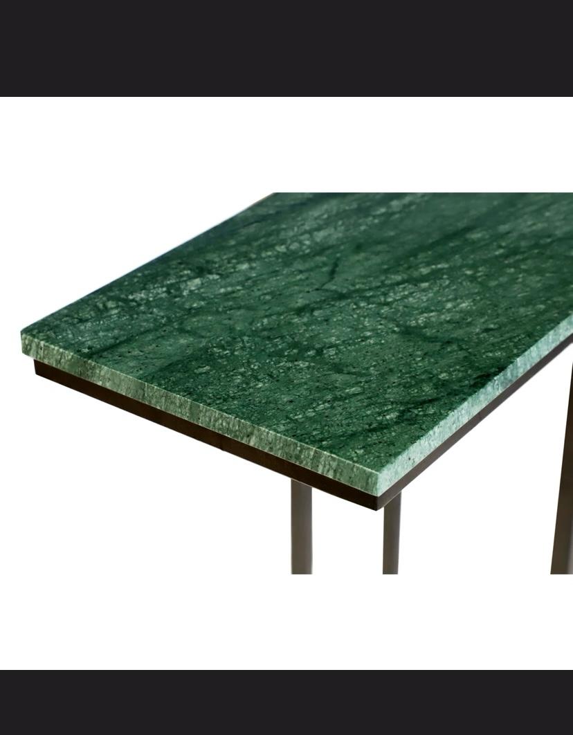 Marble "C" Table For Living Room Set Of 1 With Metal Frame-24 Inch Heigh