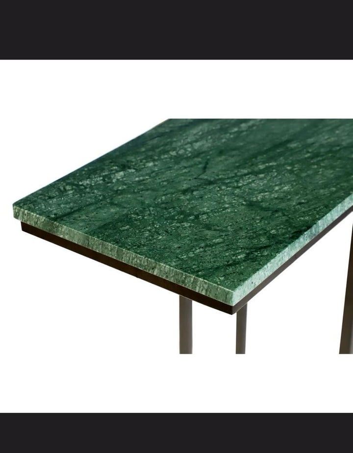 Marble "C" Table For Living Room Set Of 1 With Metal Frame-24 Inch Heigh
