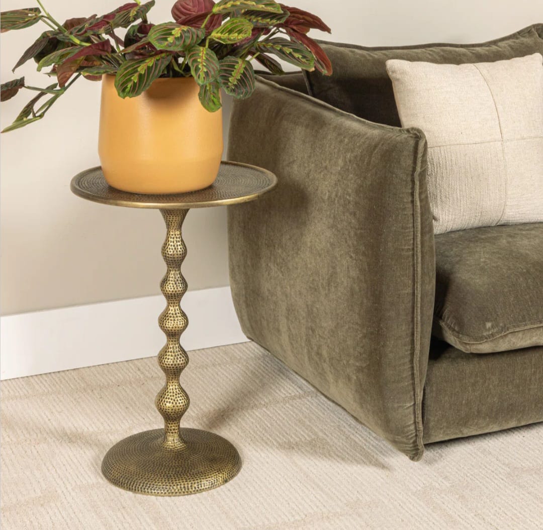 Oslo  Hammered Metal Side Table