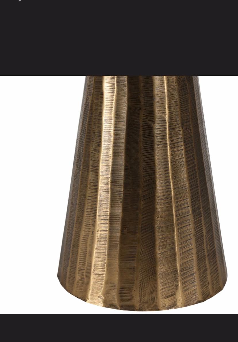 Modern Accent Table with White Marble Top & Gold Aluminum Base - 20" Tall, Living Room Side Table