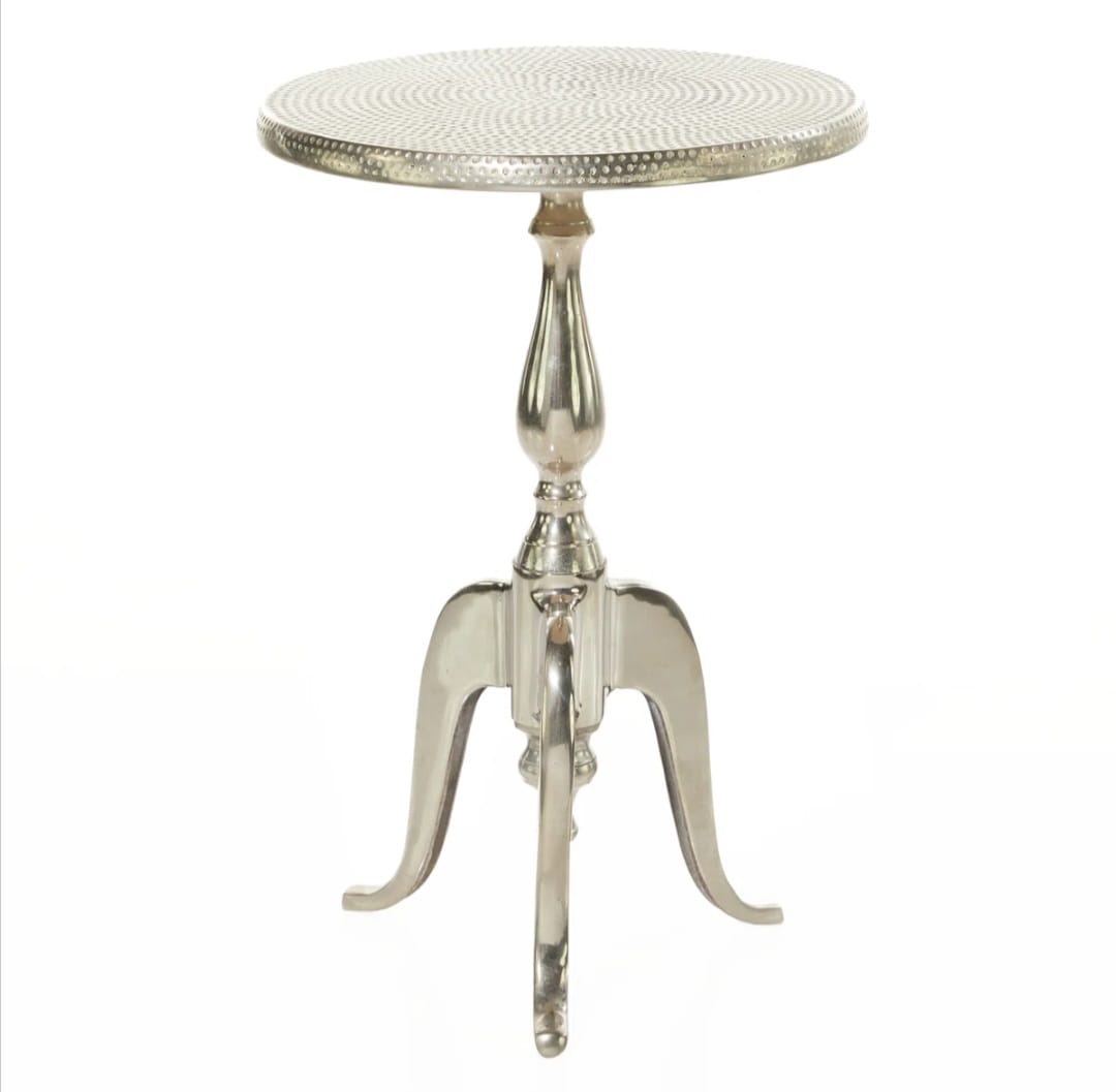 Goodlett Aluminum Metal Small Hammered table