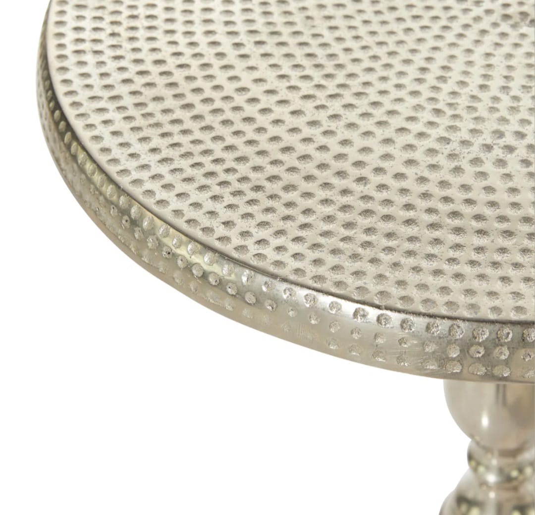 Goodlett Aluminum Metal Small Hammered table