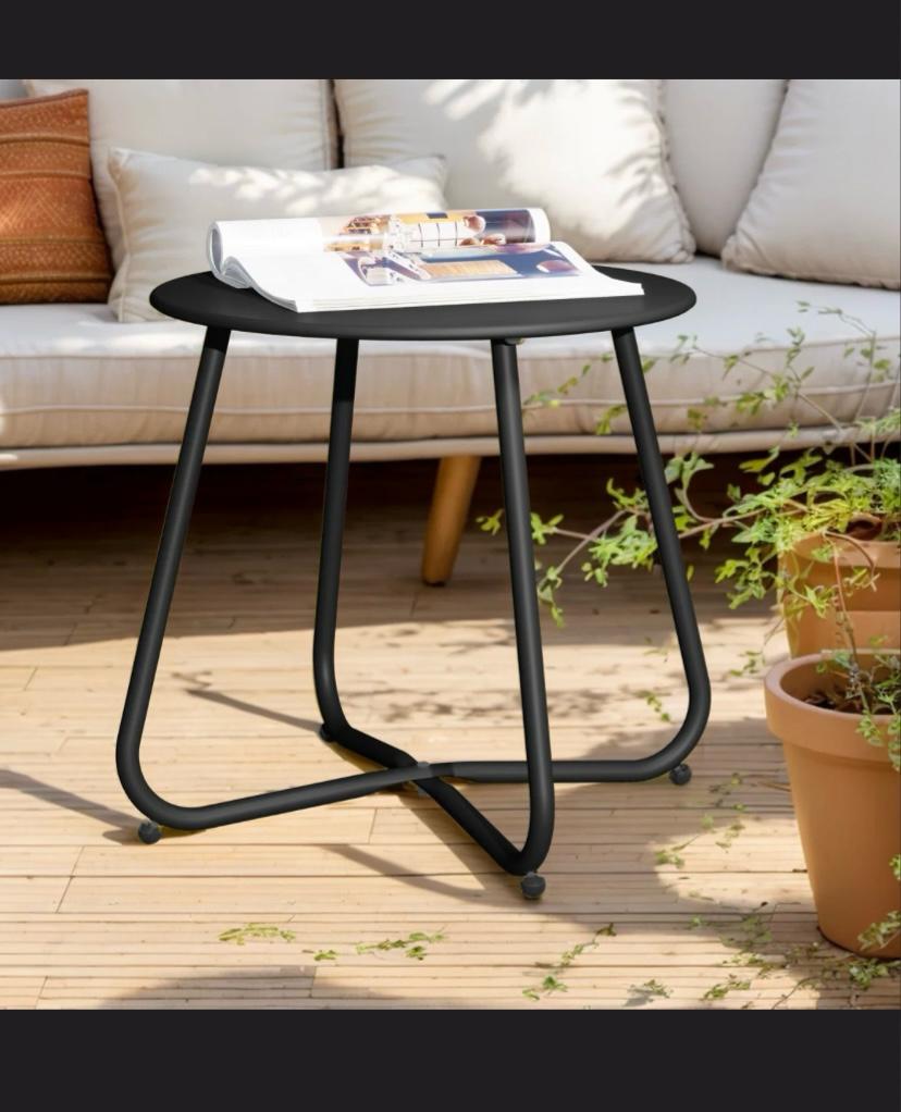 Ebern Round Outdoor Side Table