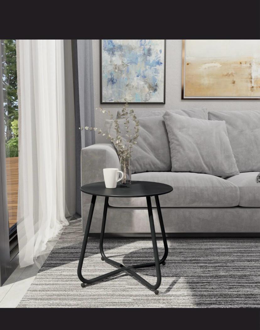 Ebern Round Outdoor Side Table