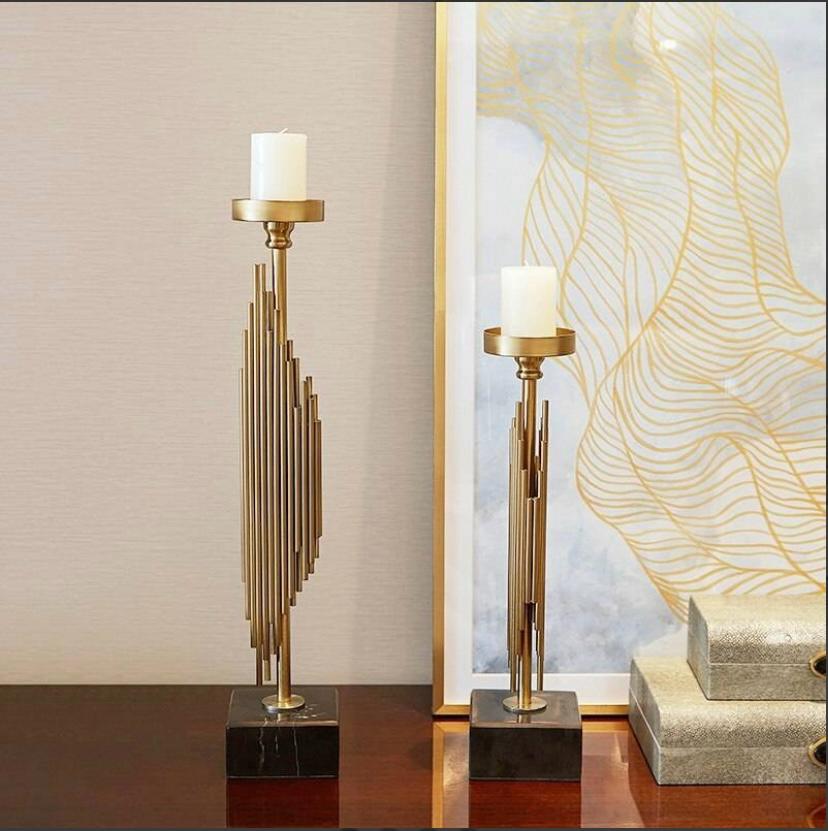 Sara   Gold   Candleholders   Set   of   2