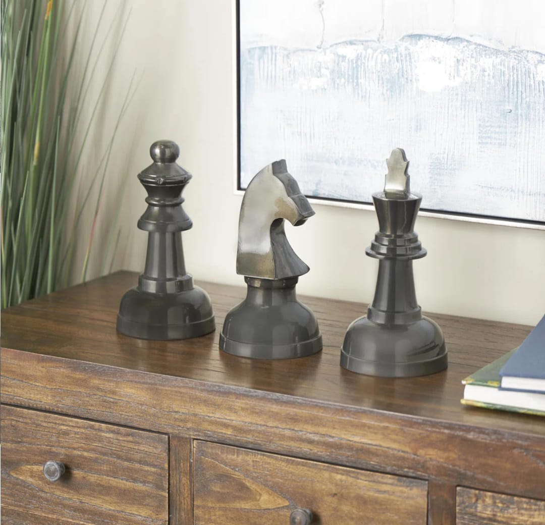 Oversized   Chess   Decorative   Accent    Set   of   3