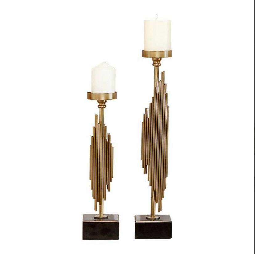 Sara   Gold   Candleholders   Set   of   2