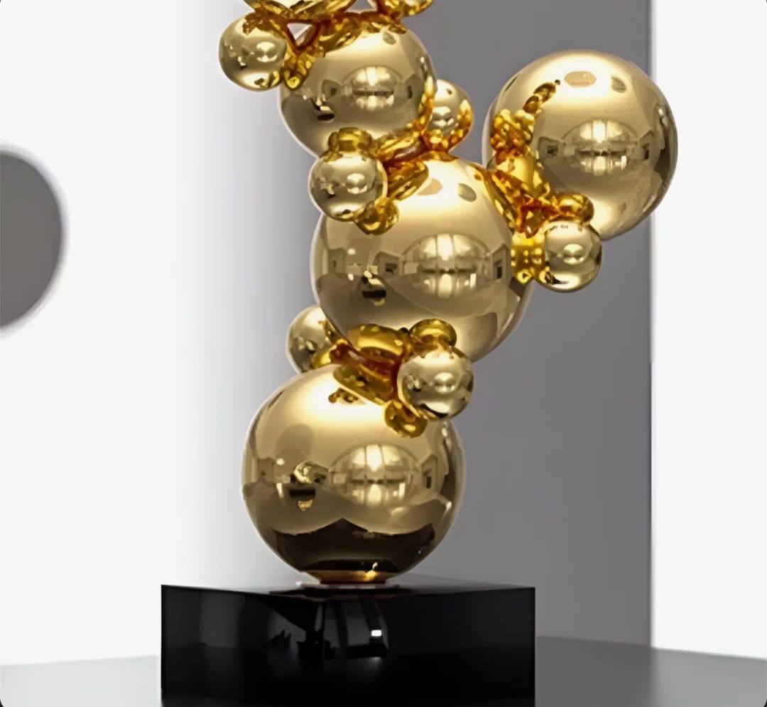 Luxury Large Floor Sculpture Stainless Steel Decor For Living Room