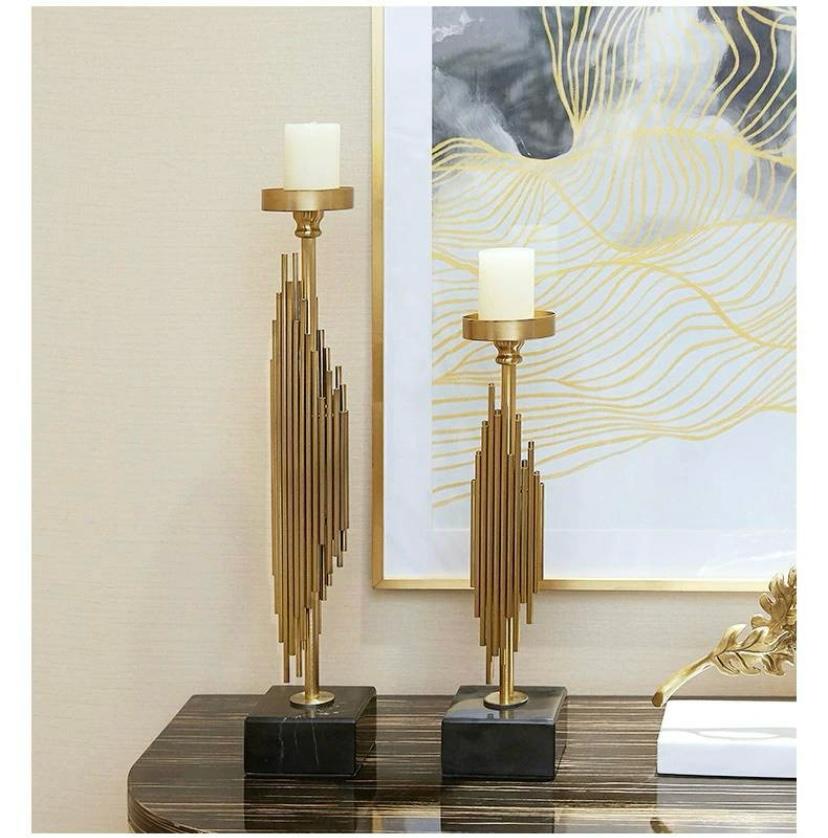 Sara   Gold   Candleholders   Set   of   2