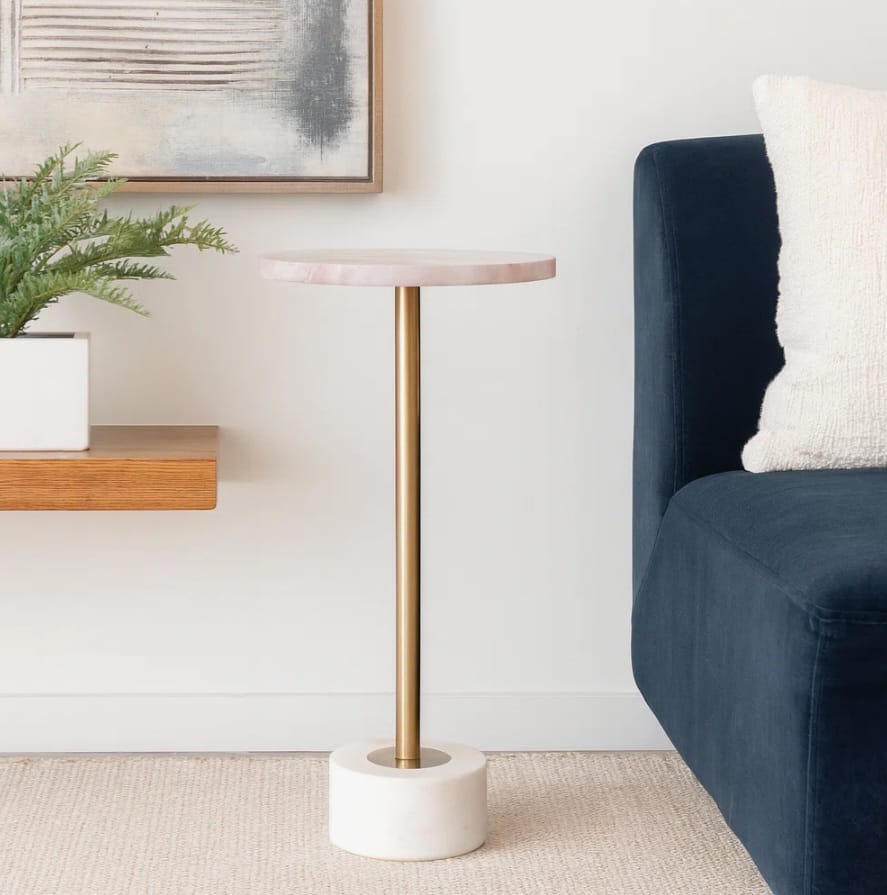 Zakira Modern Side Table With Quartz Top
