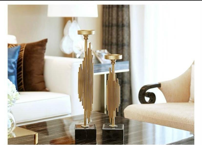 Sara   Gold   Candleholders   Set   of   2