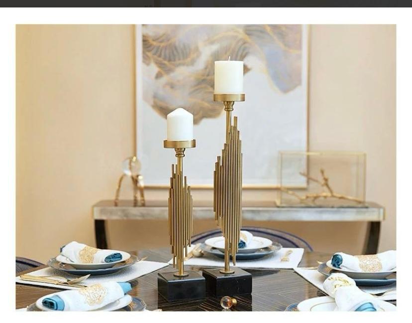 Sara   Gold   Candleholders   Set   of   2